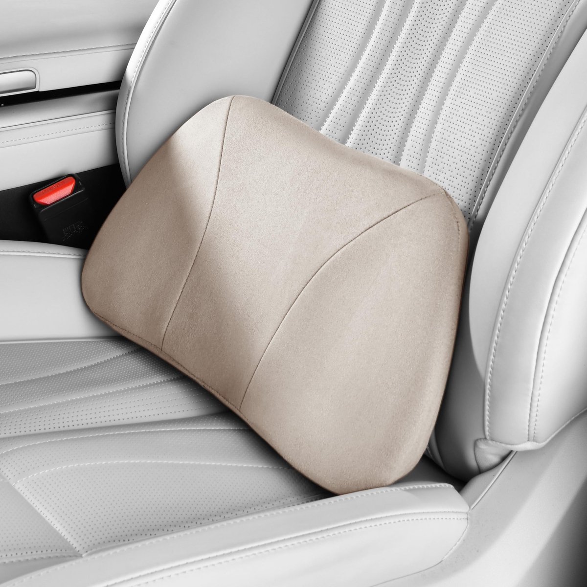 Dailygoods - Lendensteunkussen van Suède met Geheugenfoam - 39 x 22 cm voor Auto en Kantoor