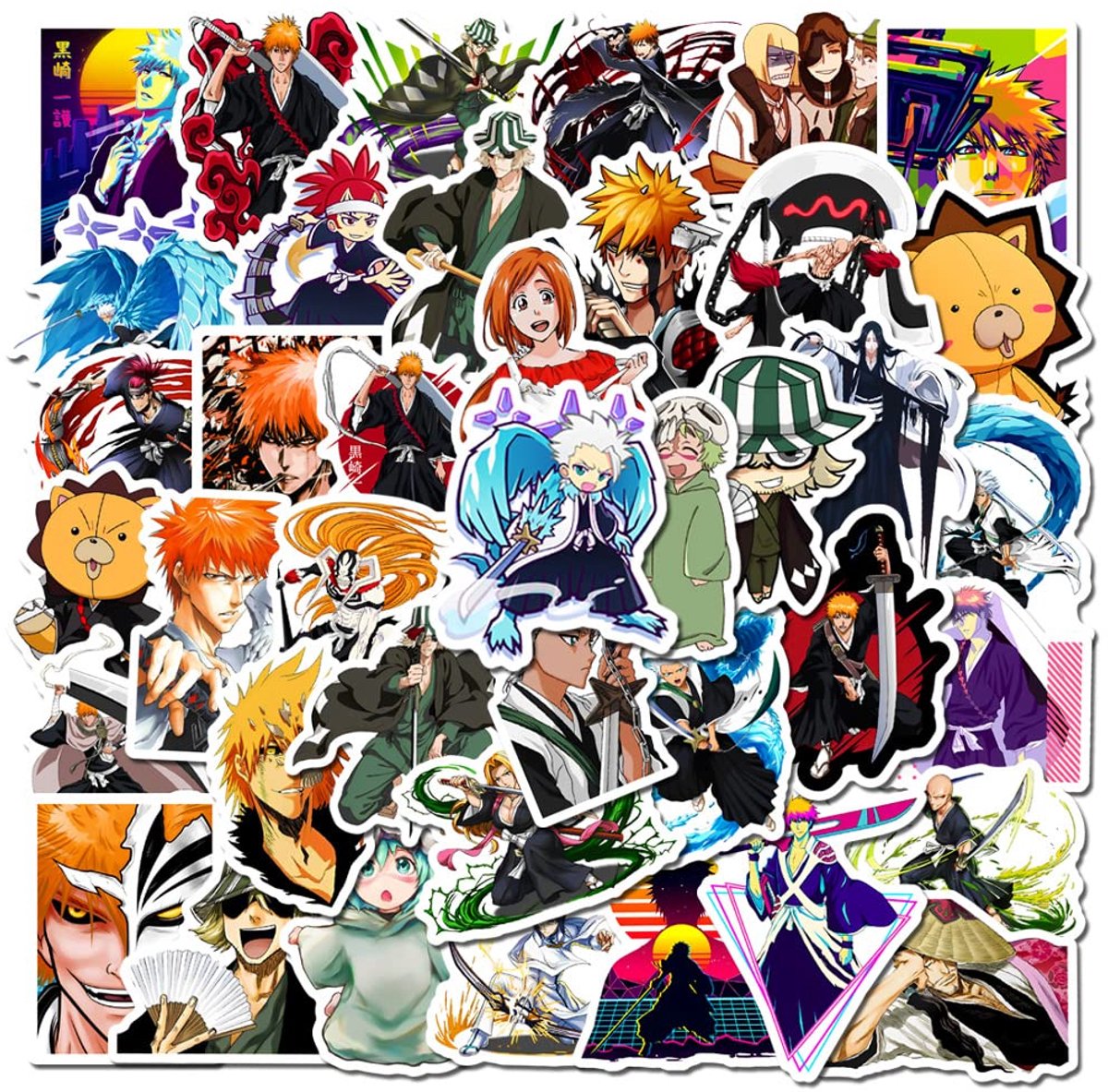 Dailygoods- Anime Stickers 50 Stuks - Stickerpakket voor Kinderen - Waterdichte PVC Stickers - Laptop/Bumper/Skateboard - Hoge Kwaliteit - Unieke Patronen