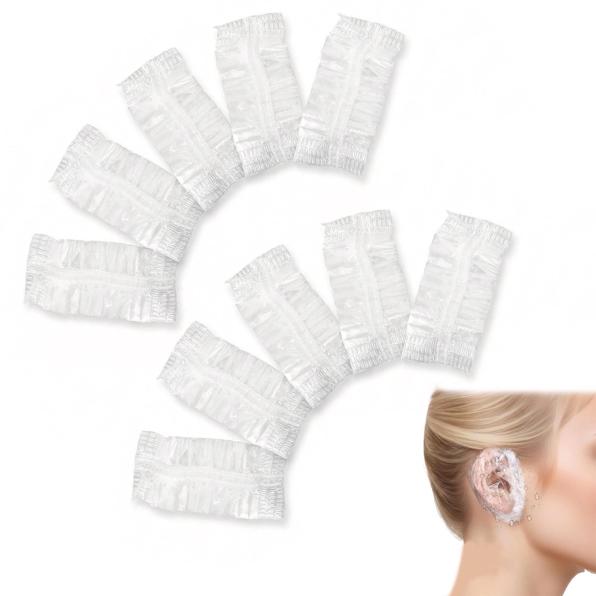 Dailygoods- Oordoppen Wegwerp - Waterdichte Oorbedekkers - Lichtgewicht - Super Elastische Banden - 100 Stuks - Ideaal voor Douche/Spa - Oorbeschermers