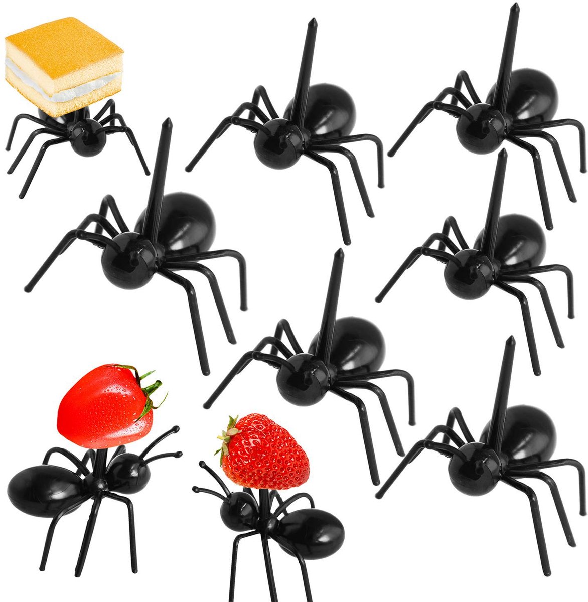 Dailygoods - 24 Stuks Herbruikbare Ant Dessert Forks - Dierlijke Snackprikkers in Cadeauverpakking