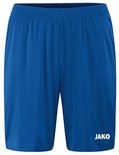 Short de sport junior bleu avec logo Jako sur le côté.