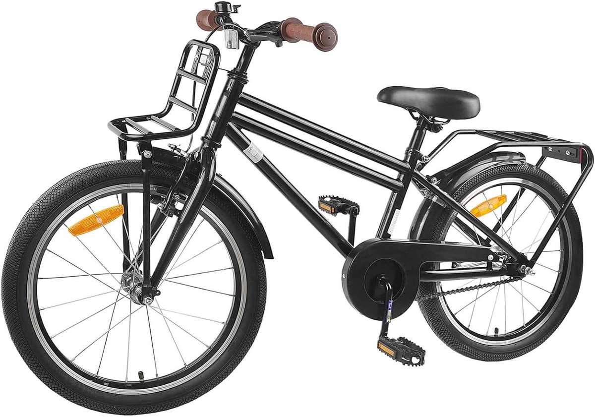 Kinderfiets Jeugdfiets Meisjesfiets Naar School Fietsen Stabiel Stalen Frame 22 inch Zwart