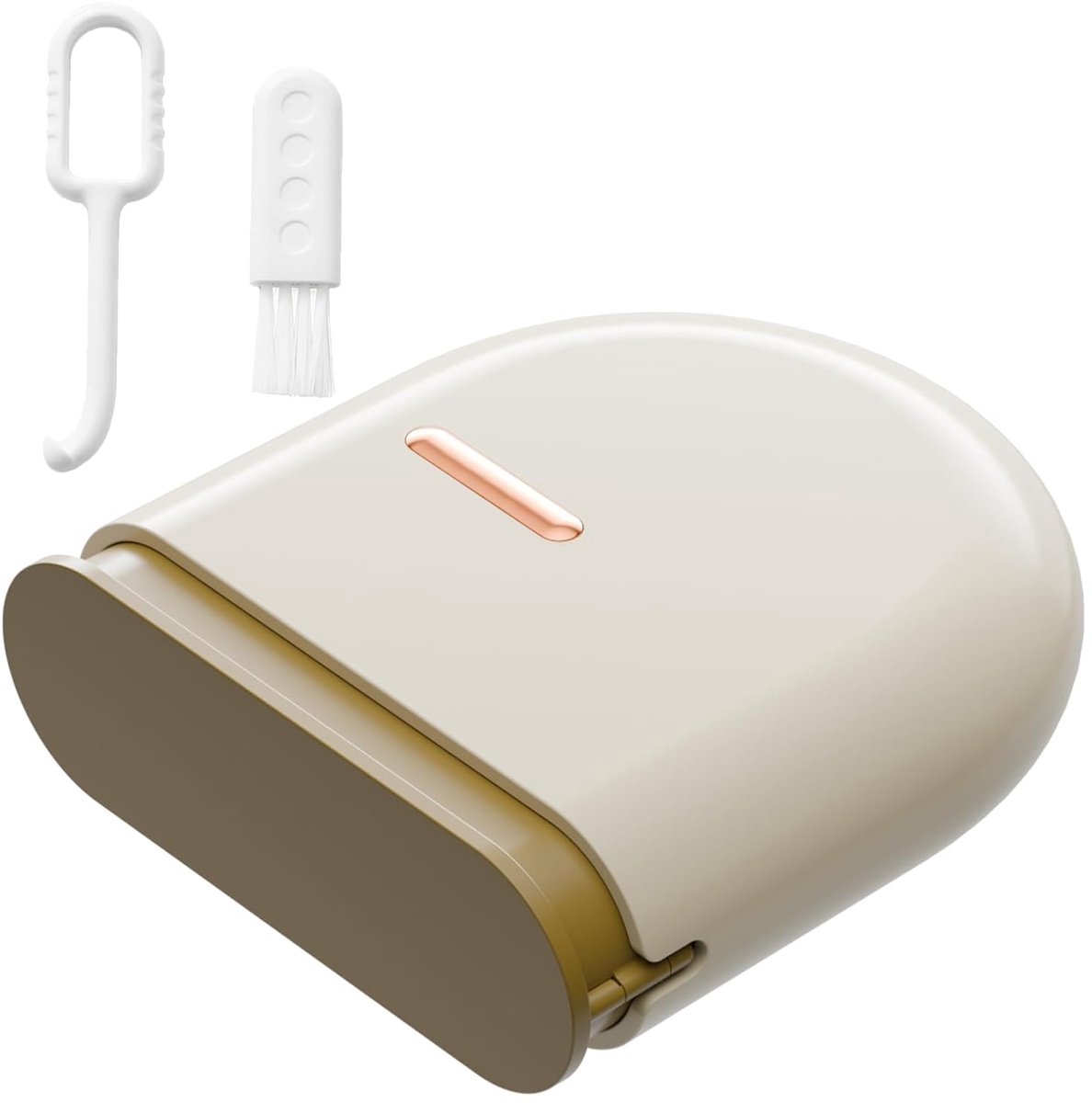 Opbergdoos - Opbergdoosje voor Beugel - Met Ventilatiegaatjes - Uitschuifbaar Slank Design - Incl. Verwijdertool en Borsteltje - Beige