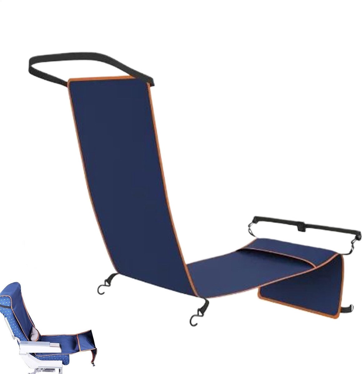Dailygoods- Voetensteun - Opvouwbaar - Antislip - Reisaccessoire - Comfortabel - Ondersteuning voor lange ritten - 150x41 cm