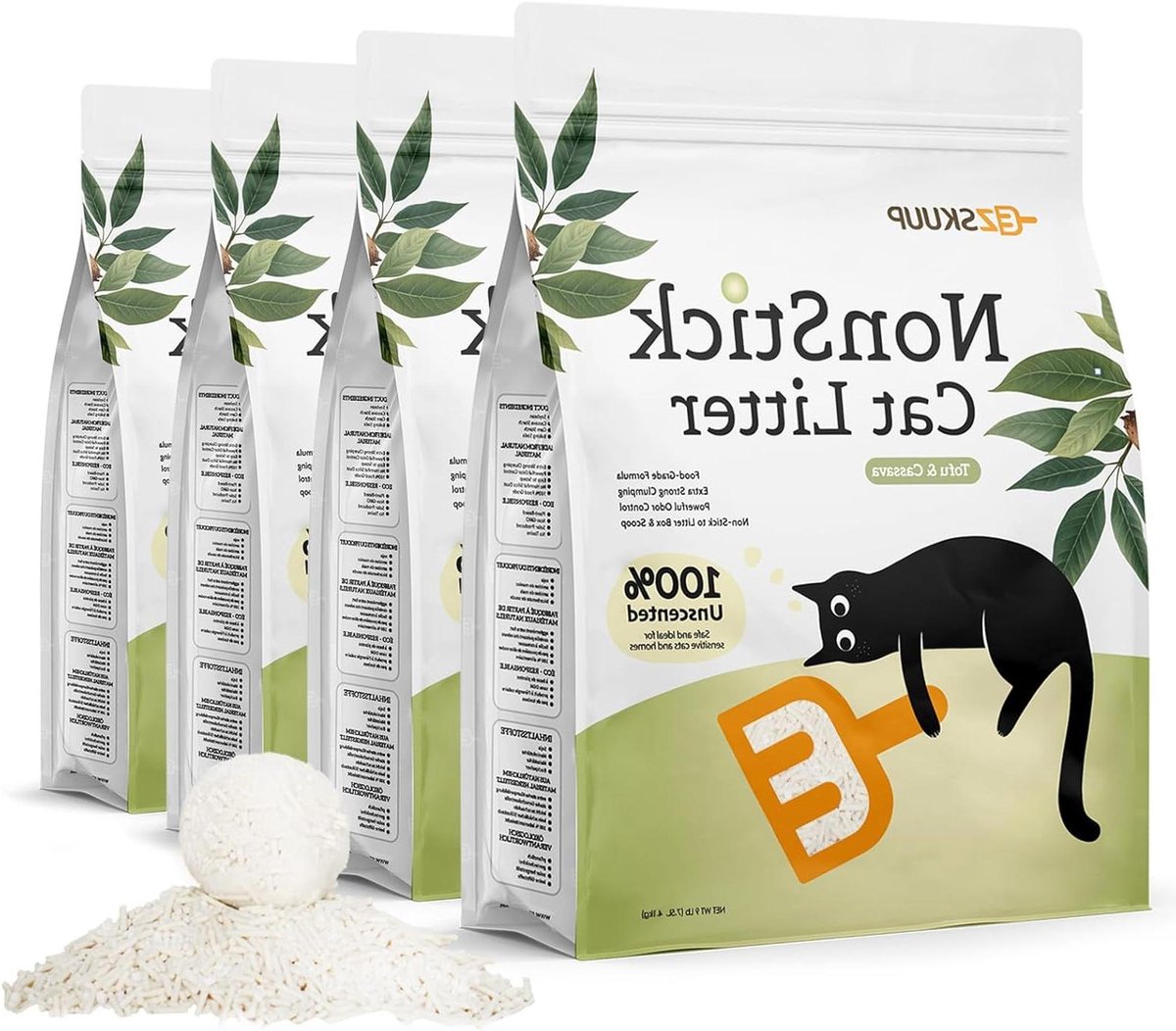 Kattenbakvulling Klontvormend - Kattenbak Strooisel - Hygiënisch Huisdier - Anti-Aanbak Eigenschappen - 164 kg Totaal - Natuurlijk