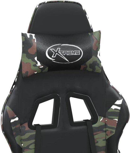 Gaming Stoel - Comfortabele Fauteuil - Ontspannen Zitten - Ingebouwde Massagefunctie - 110 kg Max - Zwart Camouflage — afbeelding 4