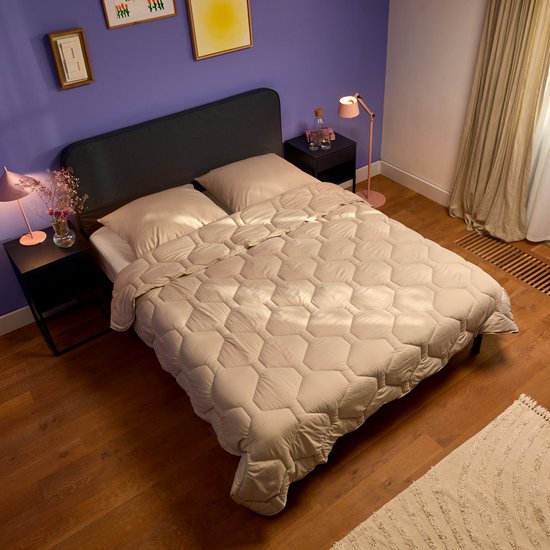 HappyBed All year dekbed enkel 240x220 - Lits Jumeaux - Wasbaar dekbed zonder overtrek - Bedrukt dekbed zonder hoes - Hoesloos Dekbed met Print - Taupe van HappyBed — afbeelding 5
