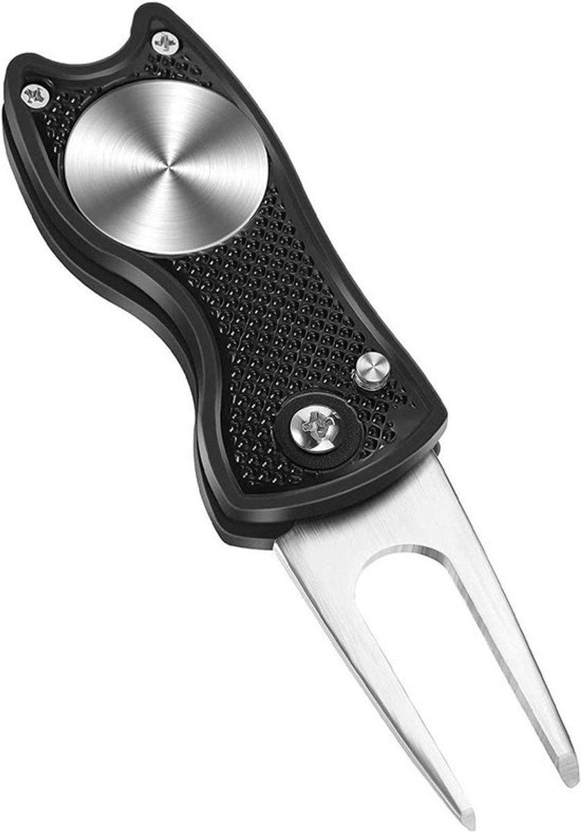 Opvouwbare golfdivot tool van roestvrij staal voor golfclub - inklapbaar en klassiek design