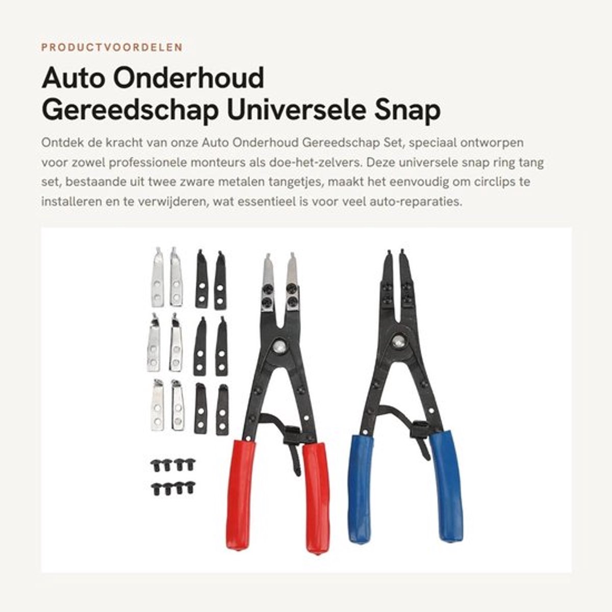 Snap Ring Tang - Zware Universele Circlip Tang - Roestvrij Staal - Hoogwaardige Klikstang - Eenvoudige Bediening - Duurzaam Materiaal