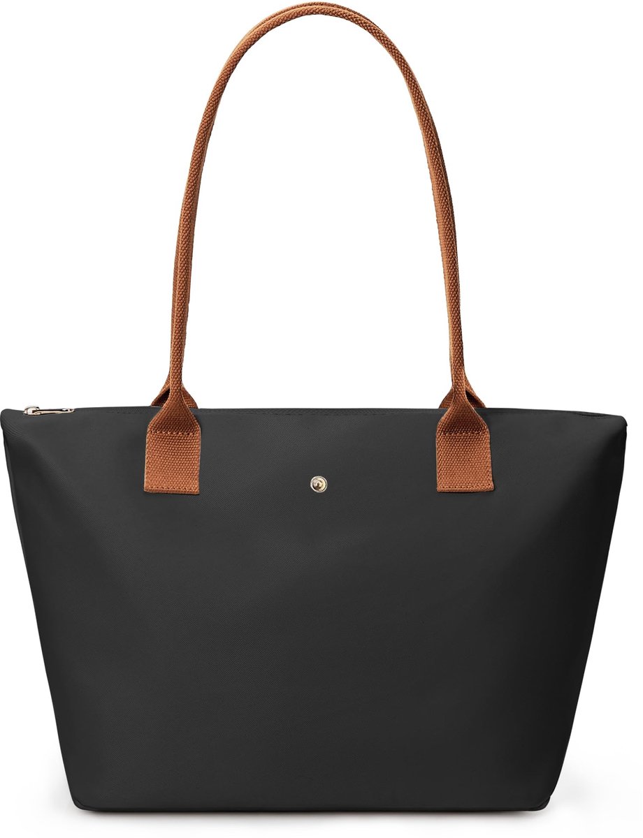 SnelShoppen - KALIDI Handtas Dames Groot Shopper Tas Dames Tote Bag Waterdicht Werktas Schoudertas Voor Werk Kantoor Reizen Winkelen School, Zwart, 18