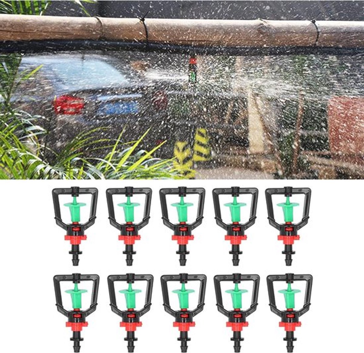 Microsproeier 10 Stuks voor Tuinirrigatie met 360 Graden Draaibare Sproeikop