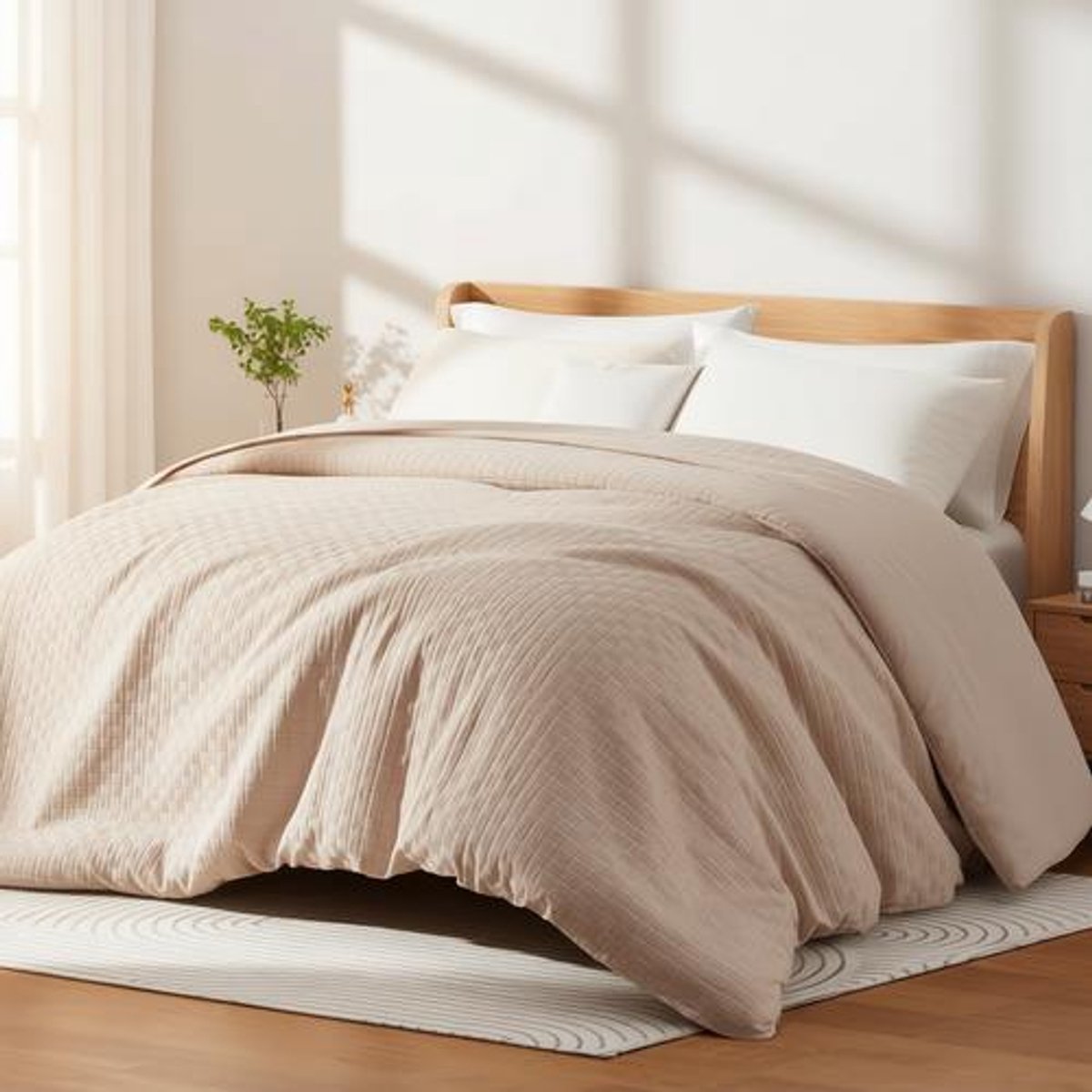 Arvion Dekbed 155x220 cm - Warm en Zacht All Year Dekbed, Ademend Slaapdeken voor 4 Seizoenen, Beige