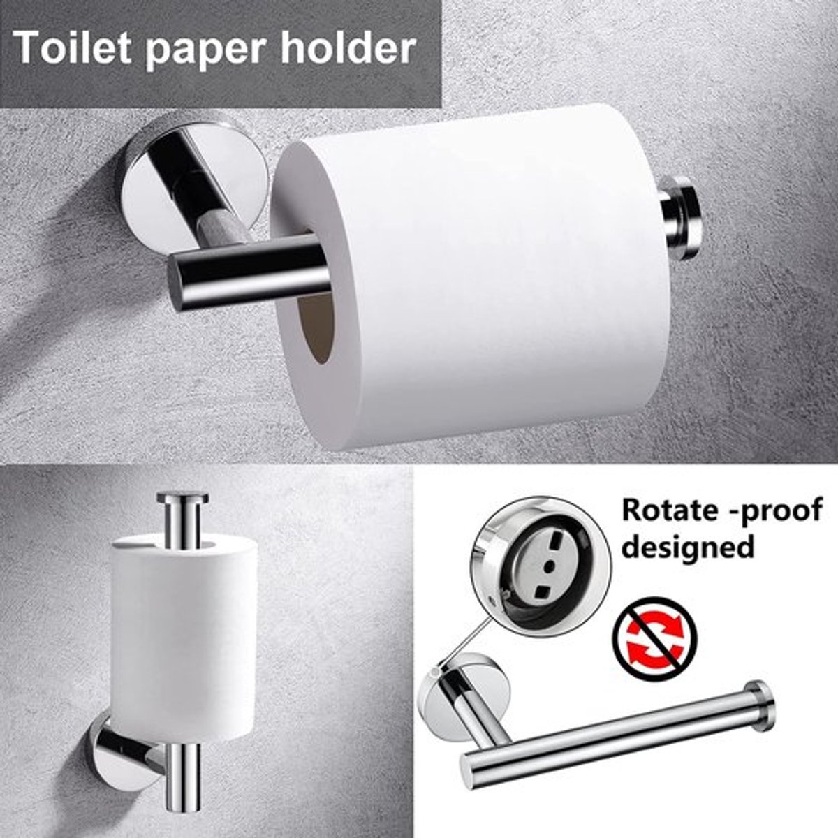 Handdoekenrek Set 3 Stuks - Roestvrij Stalen Handdoekrails - Toiletpapierhouder - Handdoekhaak - Wandmontage - Ideaal voor Kleine Badkamers - Badkameraccessoires