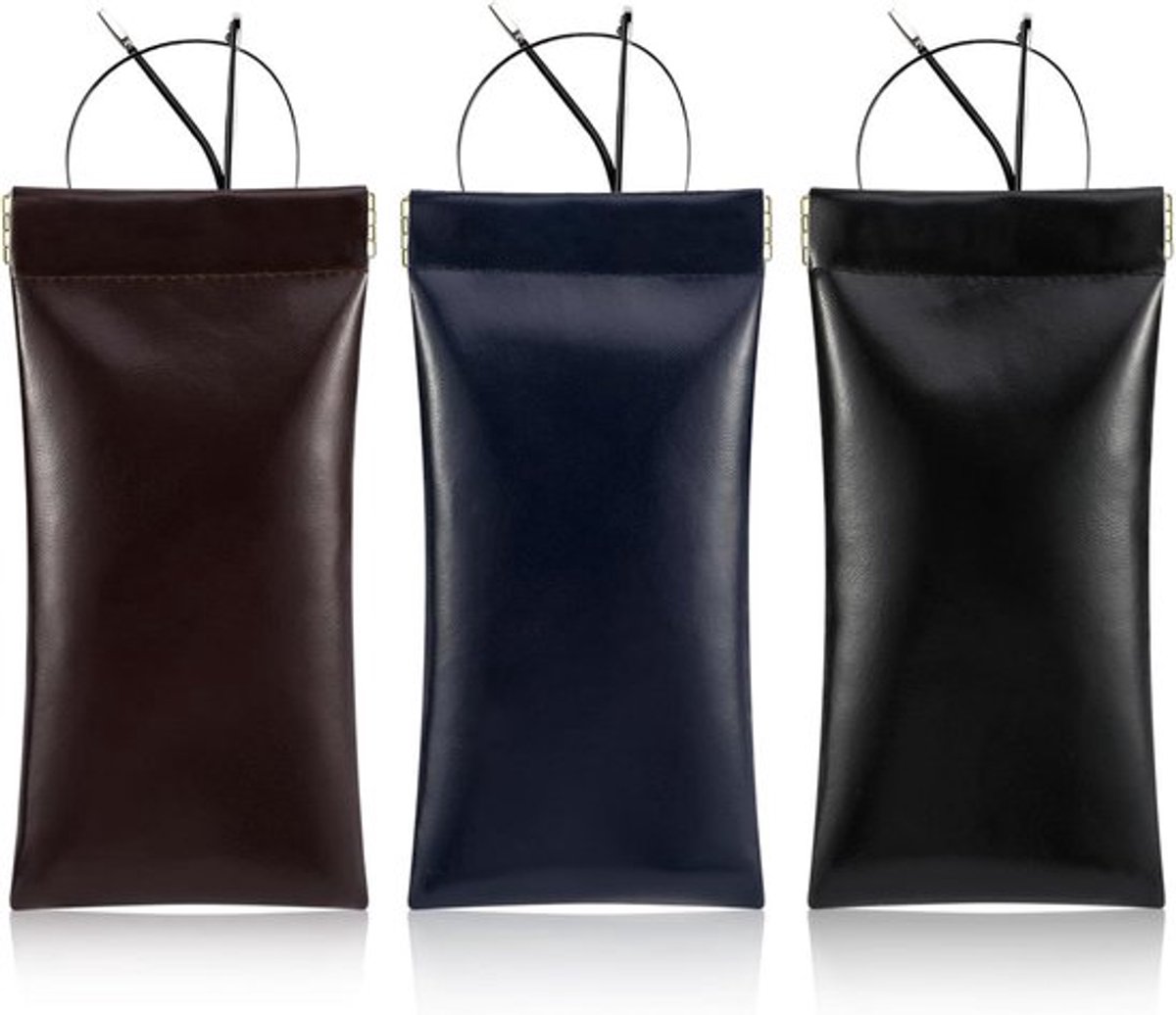 Lederen Brillen Case, Reisbaar, PU Zonnebril Pouch voor Mannen en Vrouwen