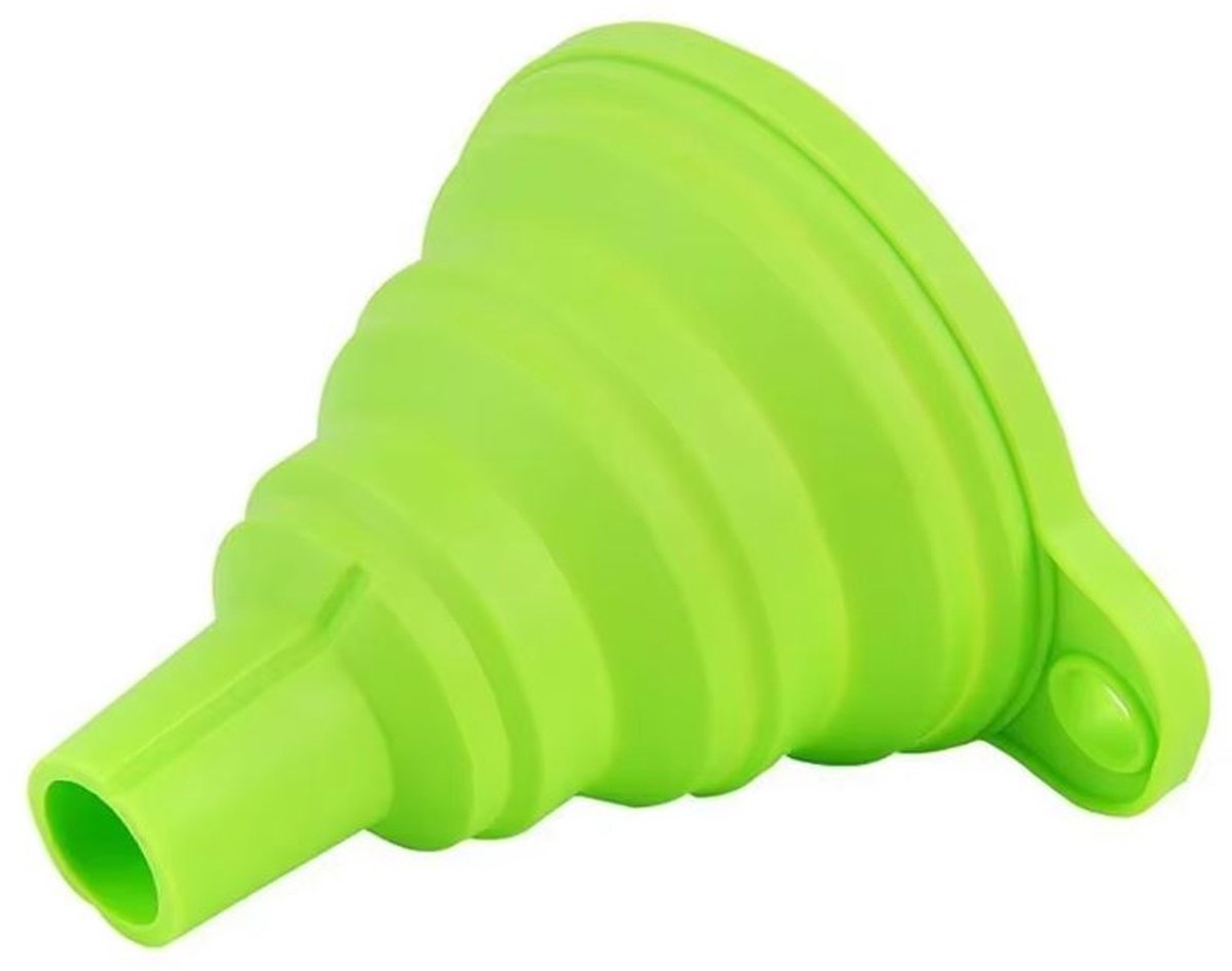 Opvouwbare trechter - Siliconen trechter - Inklapbare trechter - Keuken trechter - Vloeistoffen overgieten - Trechter voor flessen - Foldable funnel - Groen - 4,5 cm diameter - Jonyx