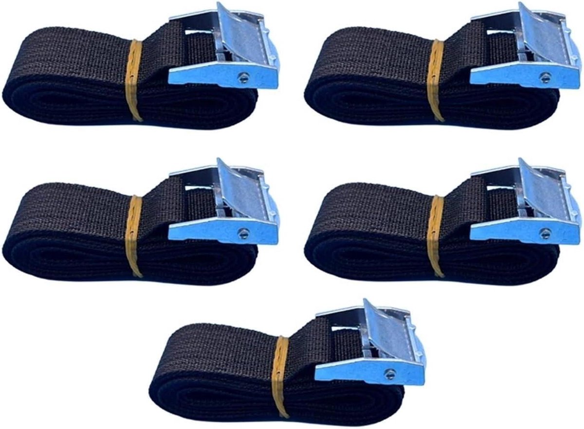 Spanbanden Set - Ratelbanden - Bagage Vervoeren - Sterke Zinklegering - 5x 2 Meter - 5 Kleuren