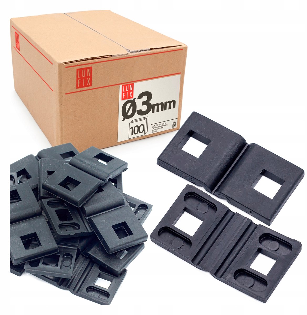 LUN FIX - Plastic inzetstuk voor de paalklem - draad fi 3 mm - 100 stuks