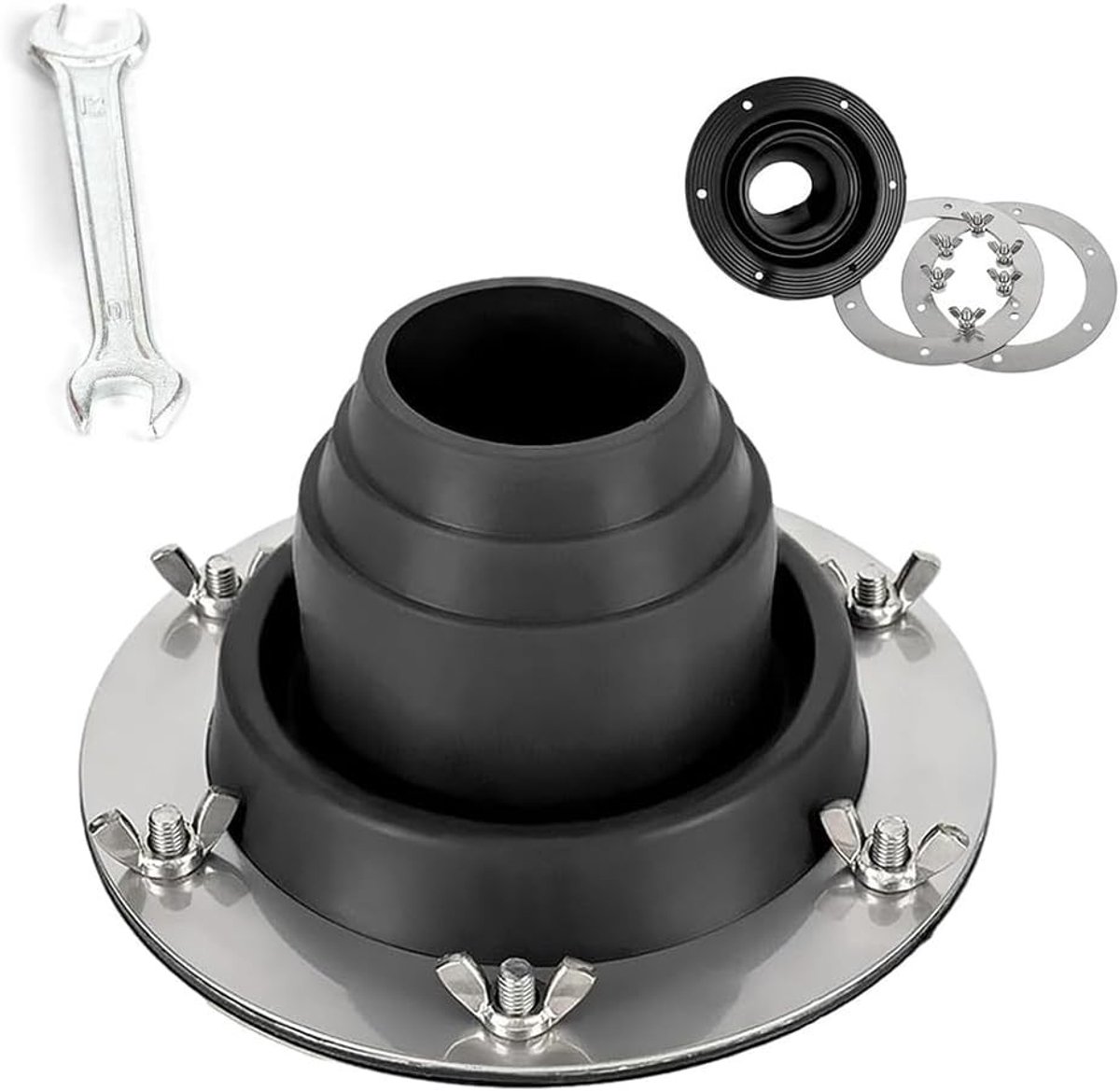 Hittebestendige Silicone en RVS Tent Grommet voor Campingkachels en Tentbuizen, Ideaal voor Buitenavonturen