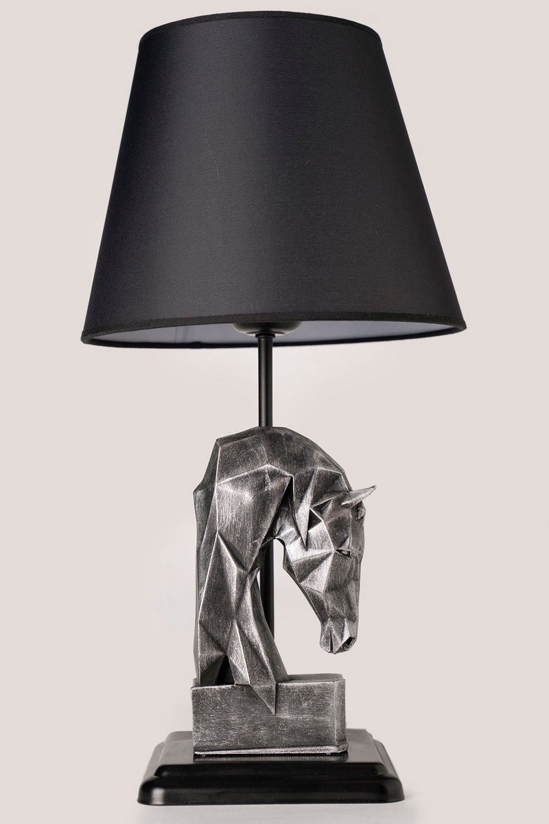 Asir - Tafellamp - Zilver en Zwart - 24 x 24 x 50 cm