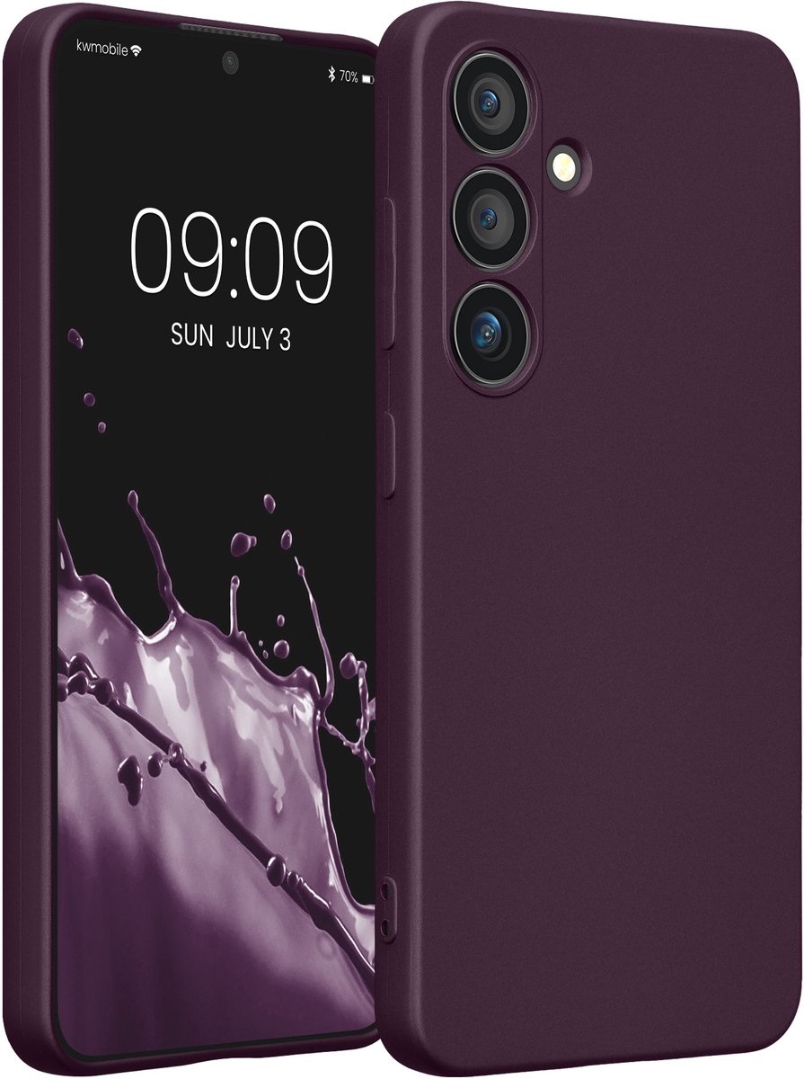 kwmobile metallic telefoonhoesje van TPU - geschikt voor Samsung Galaxy S24 - Flexible case voor smartphone - In metallic braam