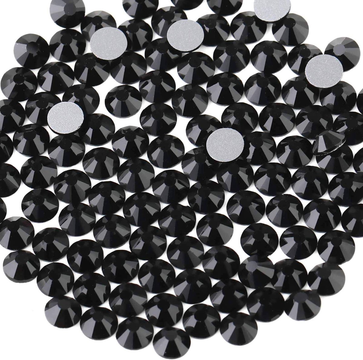 Beadsland 288 stuks strassteentjes met platte achterkant, kristallen strass voor nagels, zwart, SS30 (6,3 - 6,5 mm) - ShopVlot