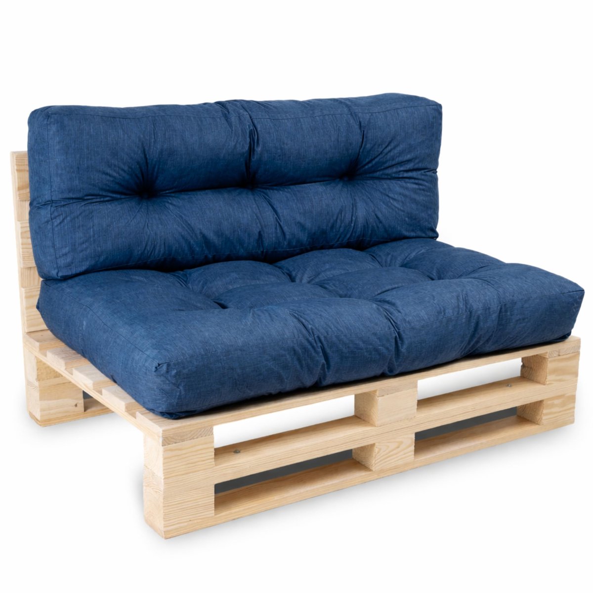 Famanu – Palletkussen set van 1 rugleuning 120x40 cm en 1 zitting 120x80 cm, waterafstotend tuinkussen voor palletbank, geschikt voor binnen en buiten gebruik, blauw