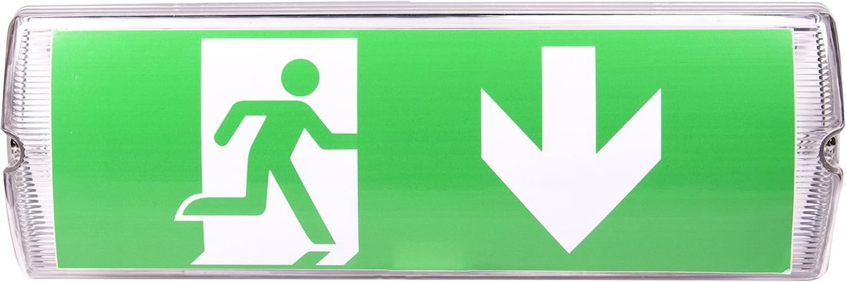 Led-veiligheidsverlichting - IP65 - Wandmontage - Met 3 Richtingstickers - Voor Nooduitgangen