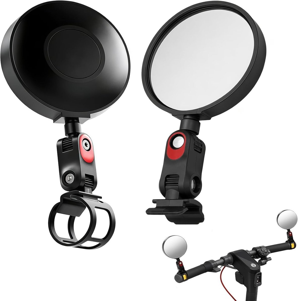 Spiegel Fiets Electrische Fiets - Zwart - 14 x 8 x 2 cm - HD Convex - Voor Elektrische Scooters