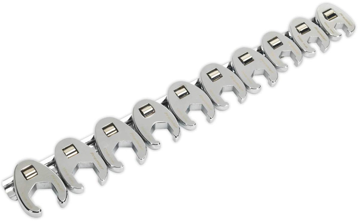 Krähenvoetsleutel set, 10-delig, 3/8"-aandrijving – metrisch