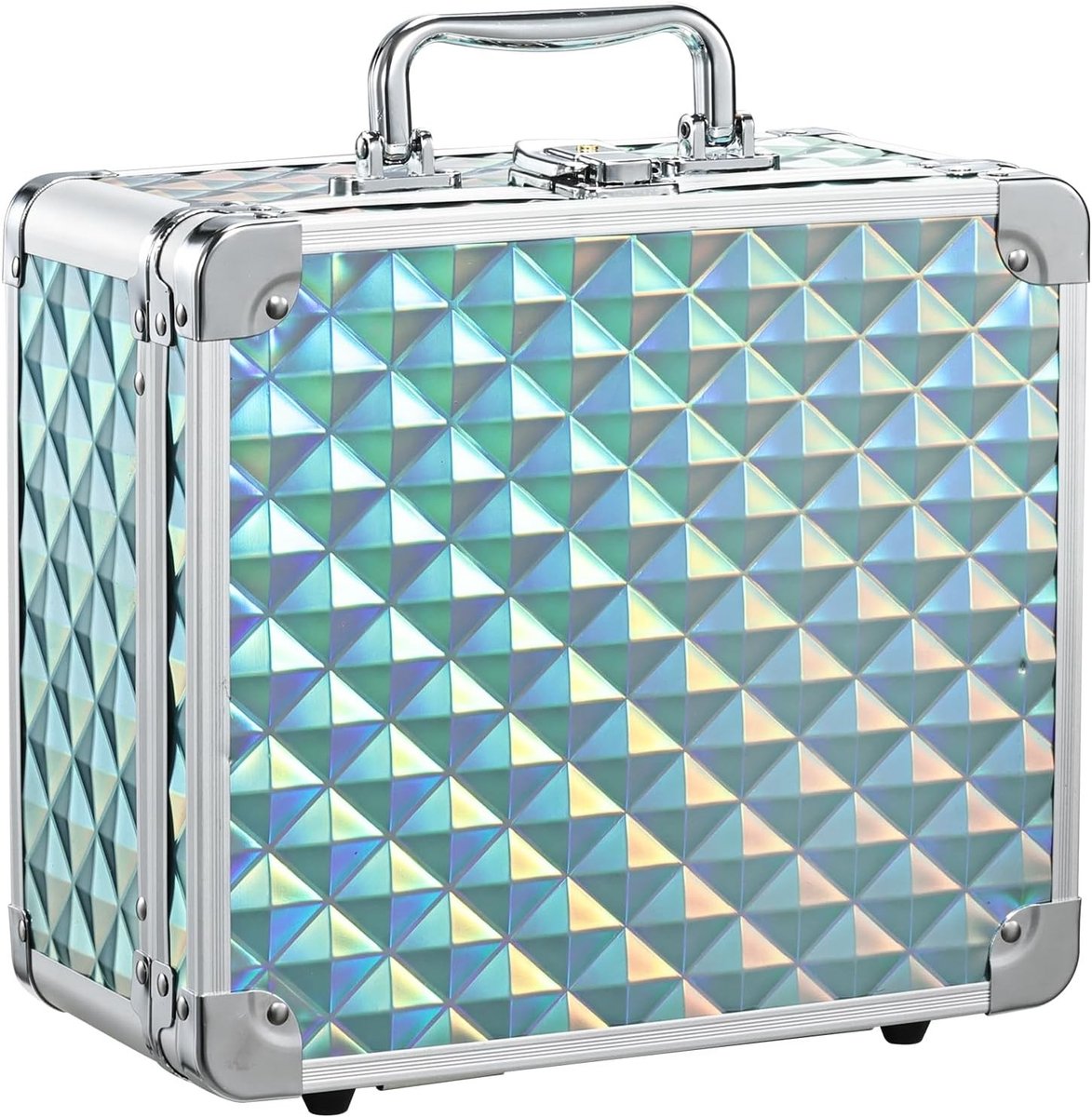 Professionele Make-upkoffer - Blauw Groen - Draagbare Make-up Organizer met Magnetische LED-Spiegel - Voor Beauty-liefhebbers