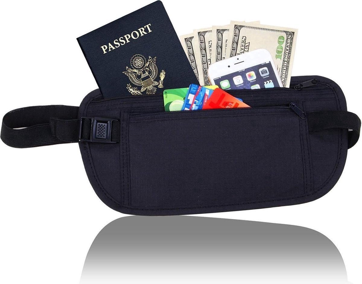 Okado Money Belt Verborgen Heuptas – Reisportemonnee – Zwart