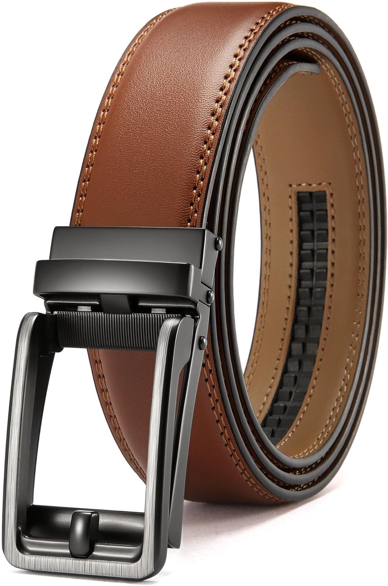 CHAOREN Lederen Herenriem – Automatische Herenriem Leer 35mm voor Pak en Casual – Micro-verstelbare Riem zonder Gaten - ShopVlot