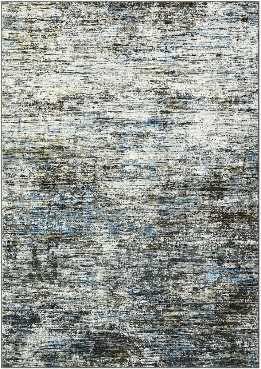 Vloerkleed Abstract Blauwgrijs 200x290 cm Fluweel Pearl Velvet TPR Opvouwbaar