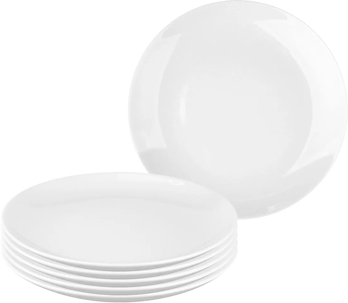 MariaPaula Moderna Witte Porseleinen dessertplanken, 6 stuks, 16,5 cm