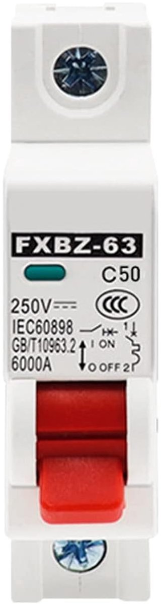 Miniatuur Aardlekschakelaar 1P, 250V 50A, DIN Rail 6KA, Overbelasting Beveiliging, Elektrische Veiligheidsschakelaar
