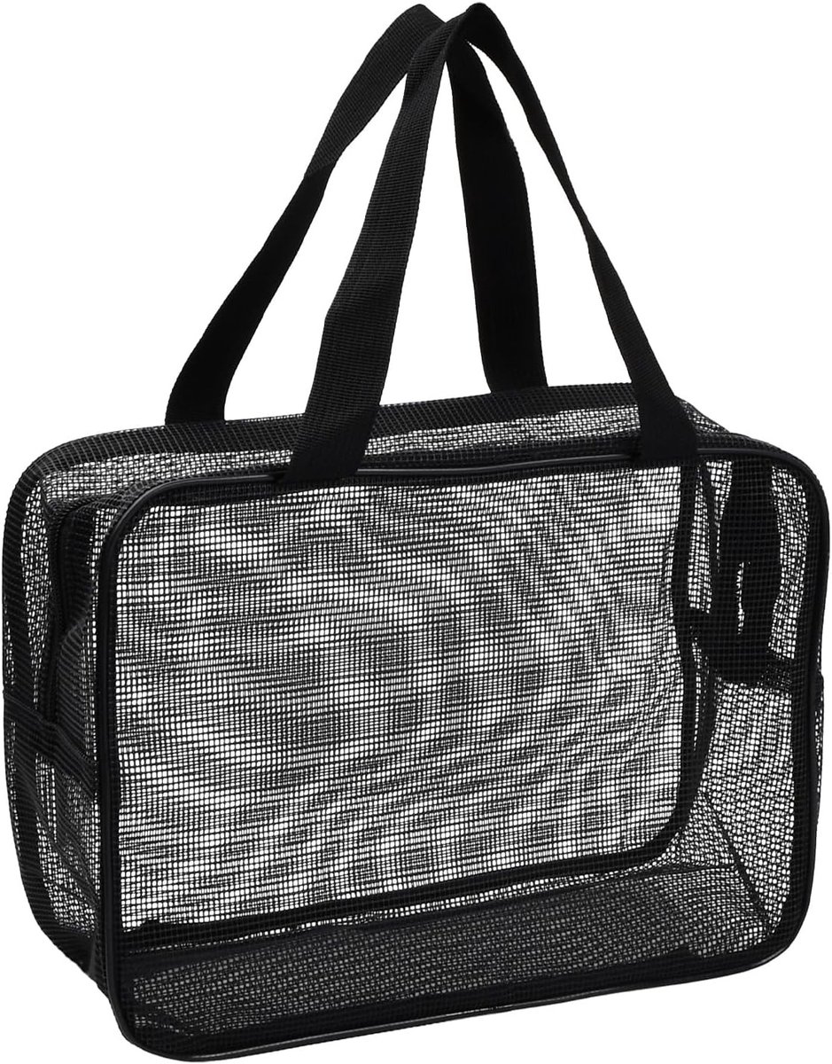 Draagbare Douchetas - Zwart - 30 x 20 x 10 cm - Opvouwbare Badtas van Mesh - Voor Reizen, Camping en Sport