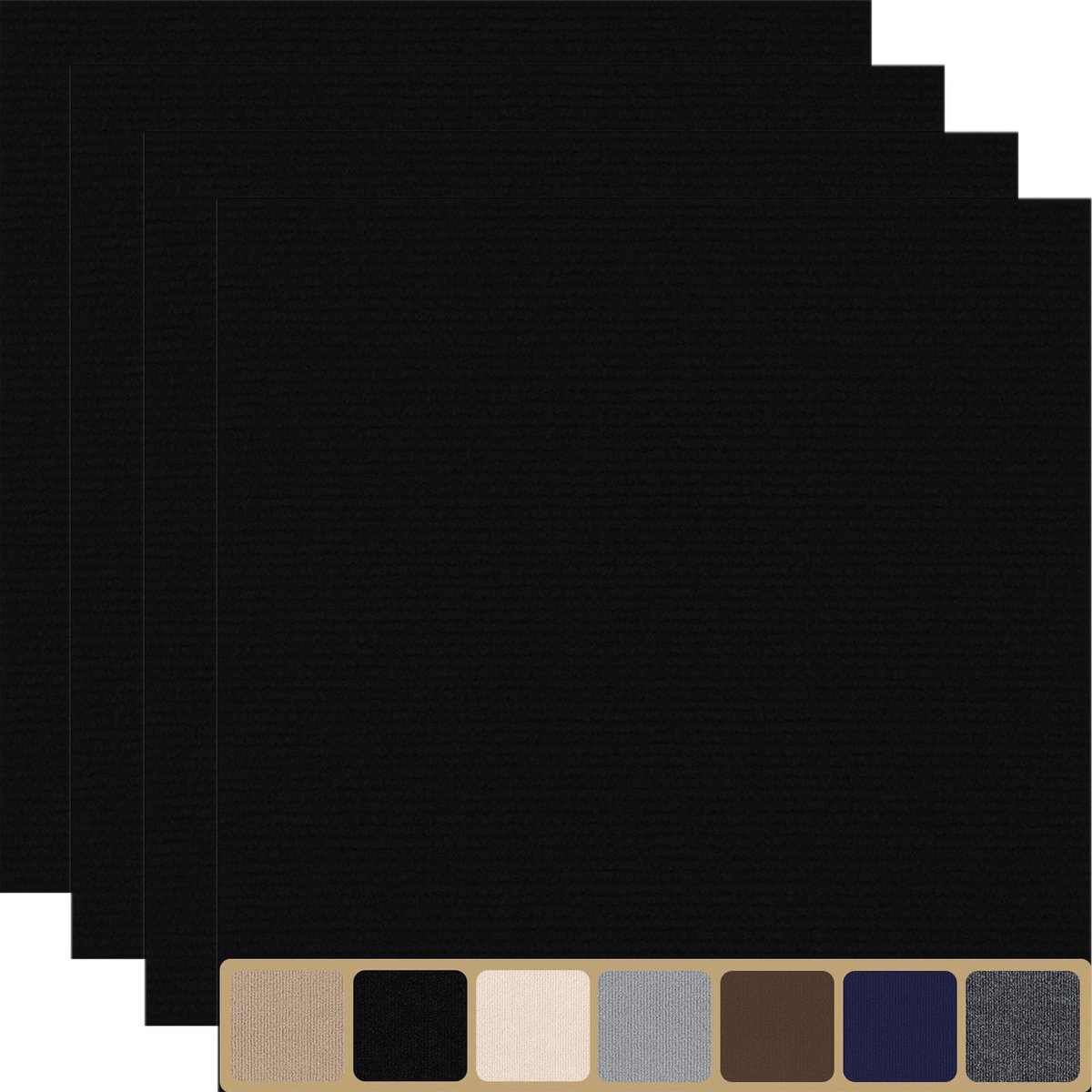 Tapijt tegels zelfklevend 50x50cm - zwart - 10 stuks - eenvoudig te installeren - ShopVlot