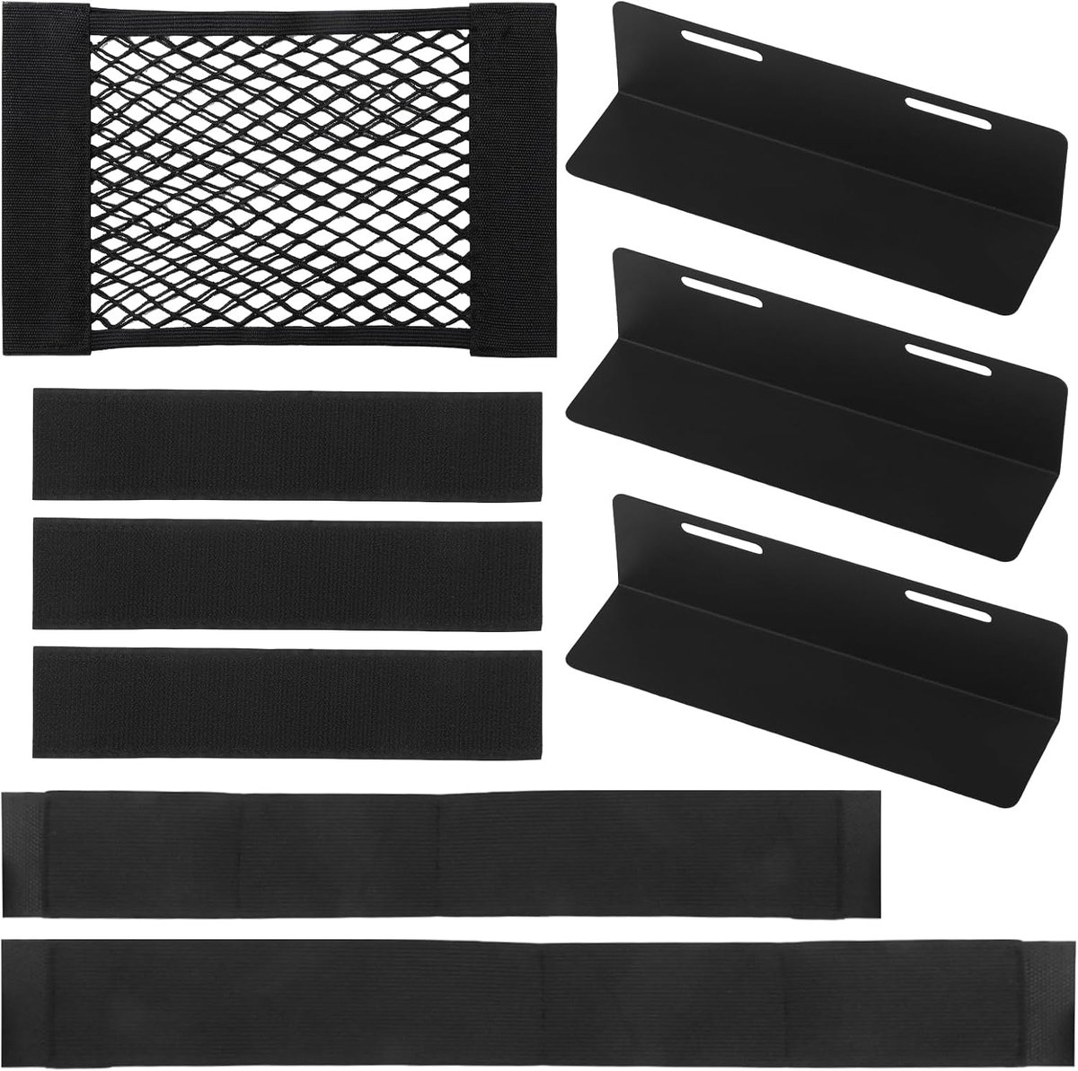 Kofferbakbevestigingsset met klittenband, 3 kofferbakorganizers, klittenband, 1 netvak, 2 elastische banden met - ShopVlot