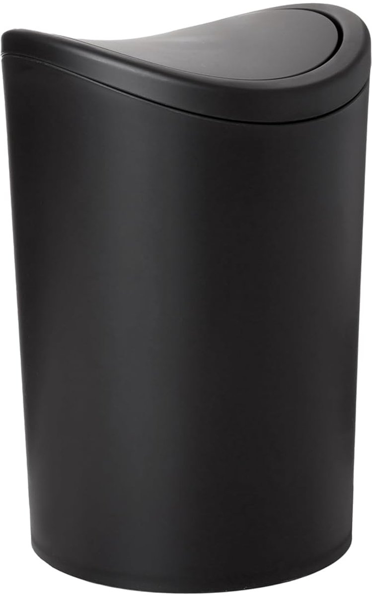 SnelShoppen - Moderne Zwarte Badkamer Prullenbak 5L - Stijlvol Design, Touch Bin Deksel, Perfect voor Badkamer, Keuken en Toilet - Hygiene en Gemak