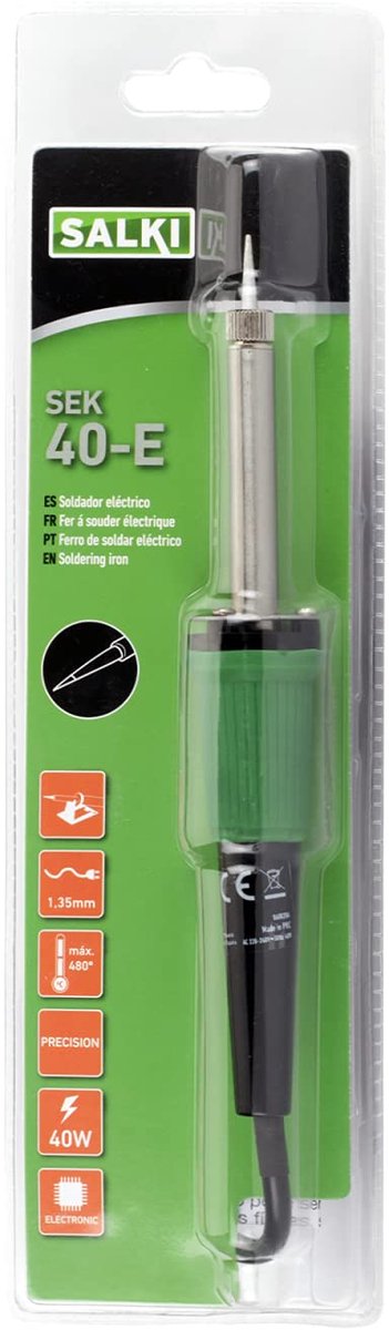 SnelShoppen - Elektronische Soldeerbout Recht - Professionele Soldeerbout voor Hobbyisten en Vakmensen - 60 Watt, Ergonomisch Ontwerp, Ideaal voor Ele