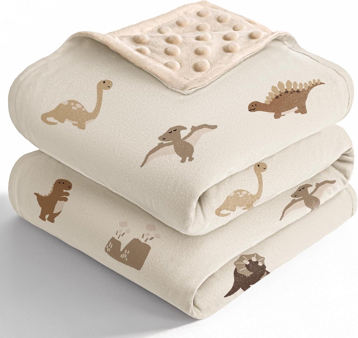 SnelShoppen - Bearmoss Babydeken 70 x 100 cm - Zachte Katoenen Kruipdeken voor Pasgeborenen, Dinosaurus Motief, Ideaal voor Kinderen, Peuters, Jongens