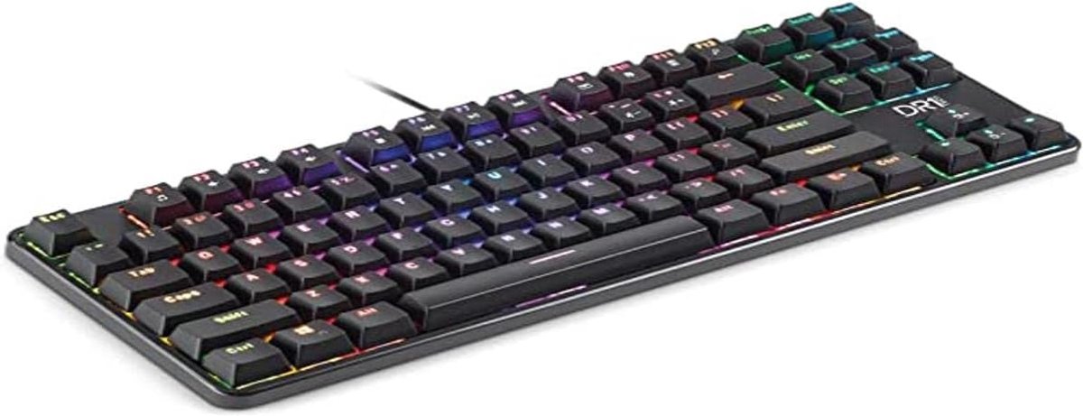 SnelShoppen - Mechanisch Gaming-Toetsenbord RGB TKL met 87 Toetsen, Anti-Ghosting, Ergonomisch USB-toetsenbord voor PC met QWERTY-lay-out - Perfect vo