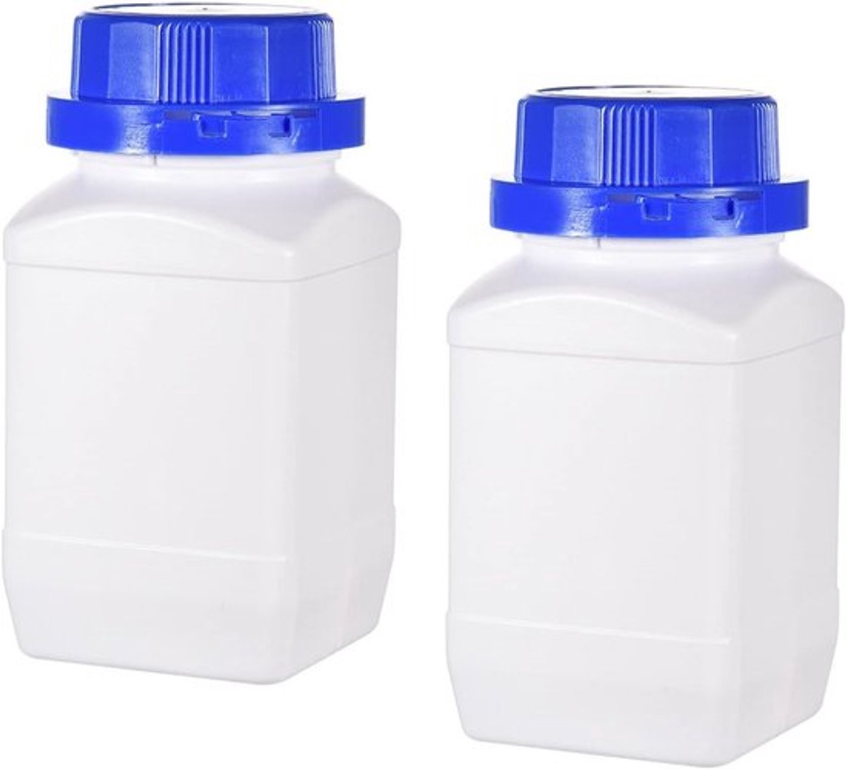 5 Stuks Chemische Opslagflessen, Vierkante Breedmond Containers | Reagent Monsterverpakking, Geschikt voor Laboratorium, Opslag en Fabriek (Translucent, 500ml)