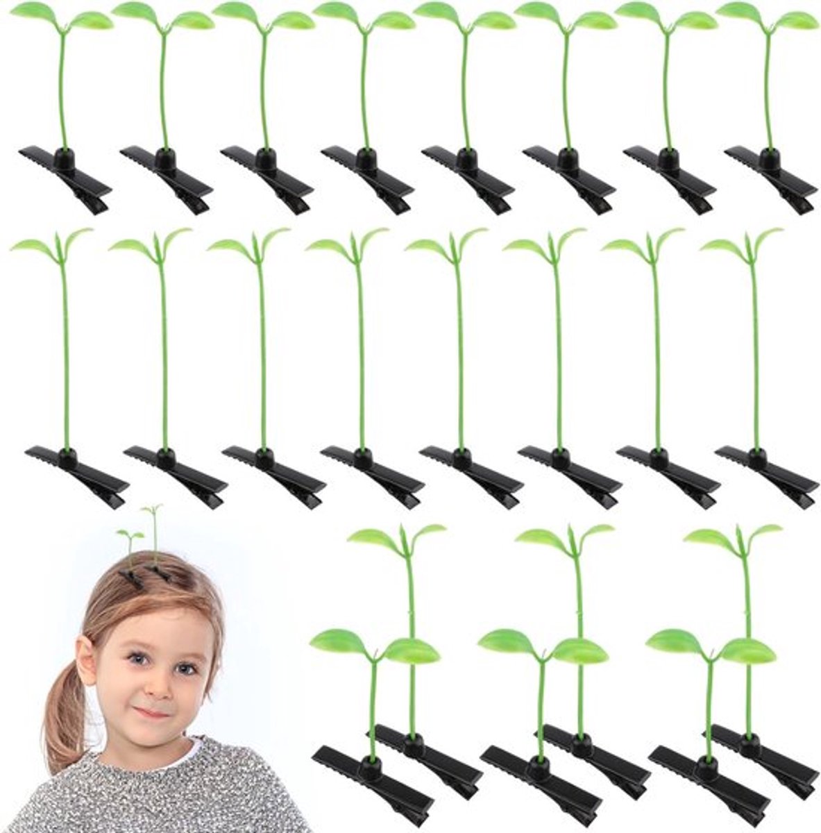 50 Stuks Bonen Spruit Haaraccessoires voor Kinderen, Feestelijke Haarclips voor Kerstmis en Speciale Gelegenheden