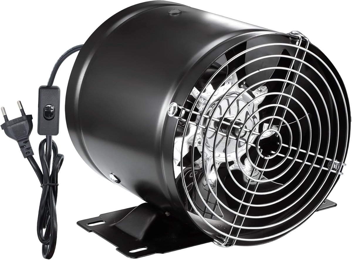 SnelShoppen - Kanaalventilator 150 mm, inline buisventilator met schakelaar, 480 m³/uur, met terugslagventiel, afvoerventilator voor badkamer, garage,