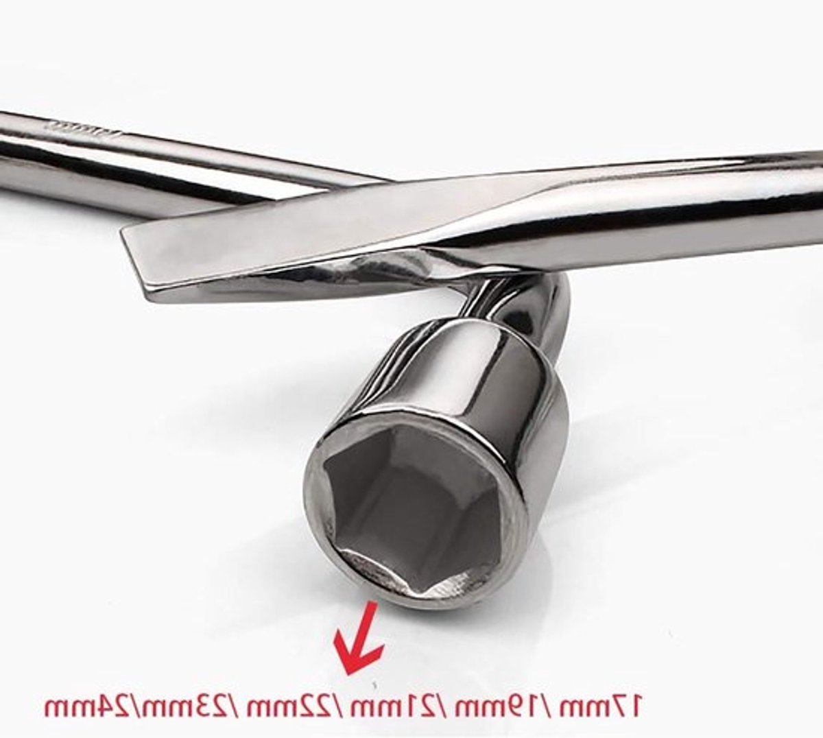 17MM L-Type Wielmoersleutel van Chroom Vanadium Staal - Ideaal voor Auto Reparatie en Onderhoud