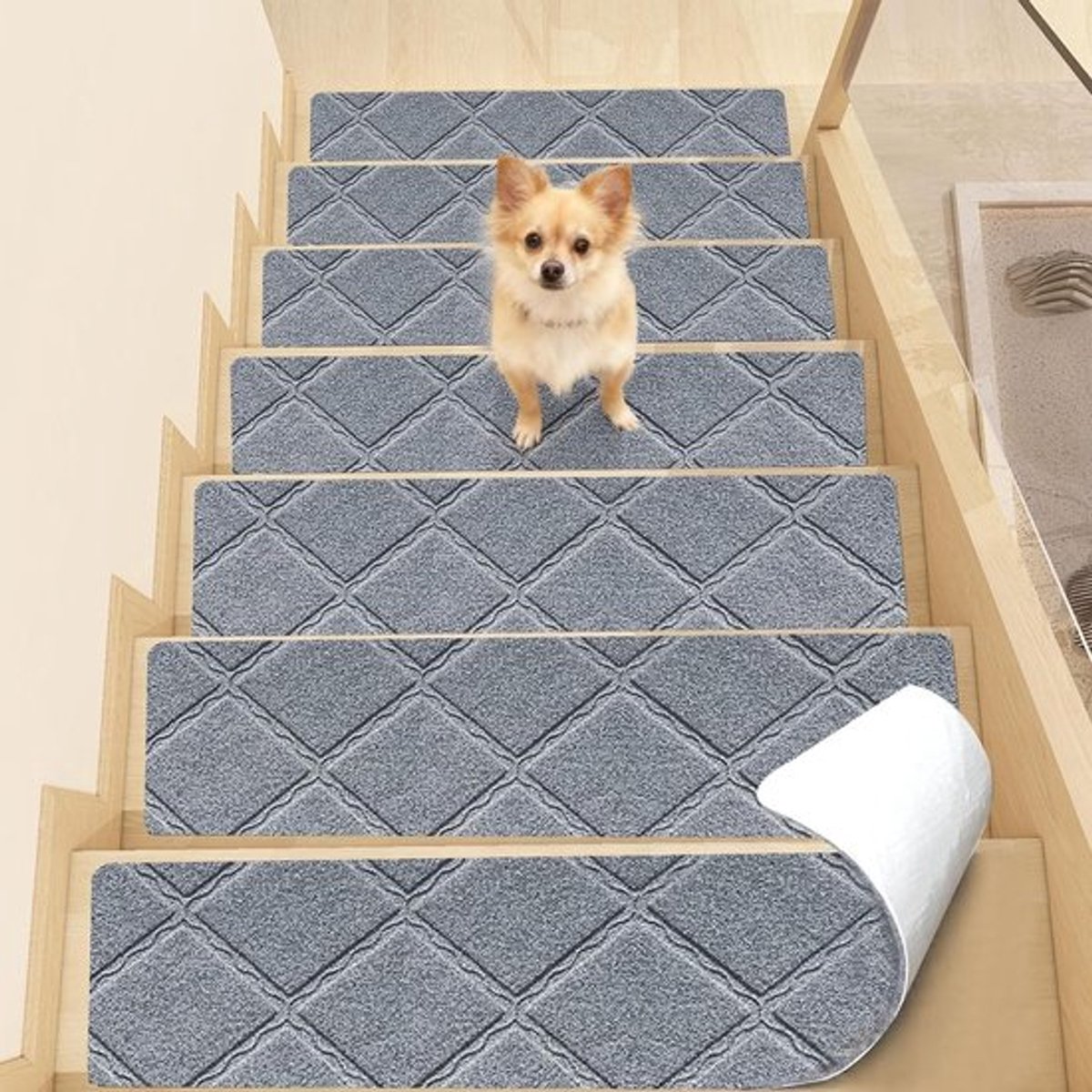 Traptredematten 15 Stuks - Zelfklevend - Antislip - Hoogwaardig Polyester - Optimale Trapbescherming - 76 x 20 cm - Trapmat