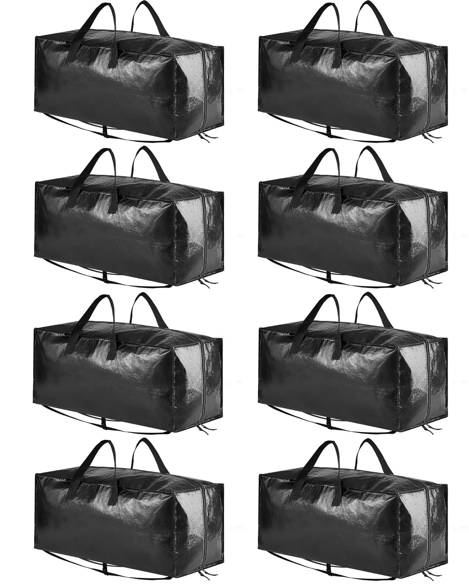 SnelShoppen - SpaceAid Extra Sterke Verhuis- en Opbergtassen - Extra Groot - Rugzakriemen - Stevige Handgrepen - Ritssluitingen - Alternatief voor Ver