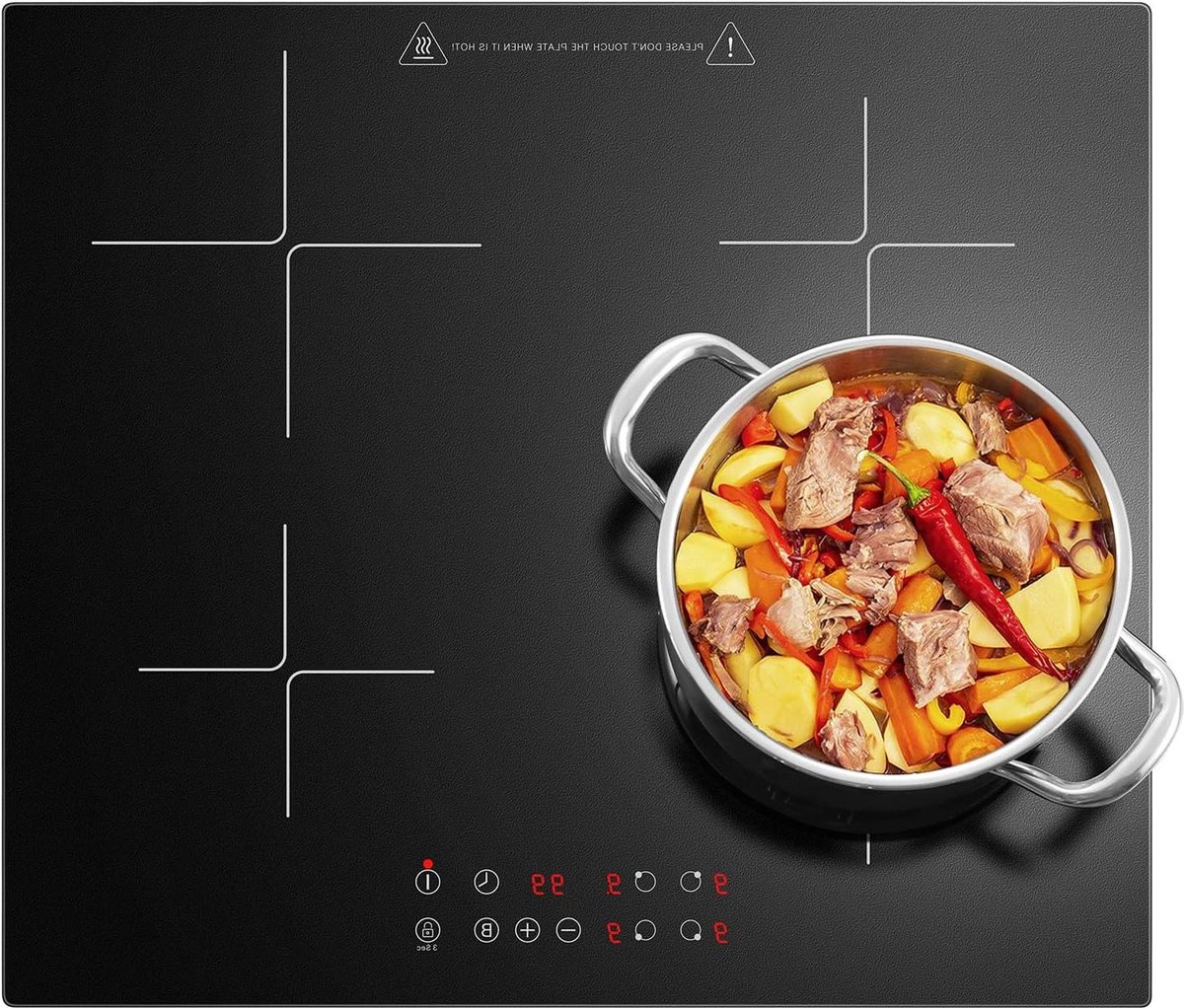 Inbouw Kookplaat - 4 Zones - Snel Koken - Boost Functie - 60 cm - Zwart