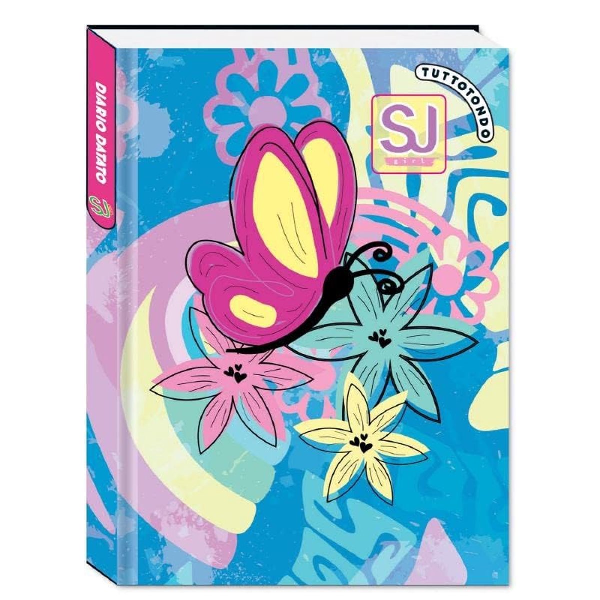SnelShoppen - Grote schoolagenda voor meisjes met SJ Gang dieren, ongedateerd, 10 maanden, vlinder design, 20 x 15 cm, perfecte agenda voor school en